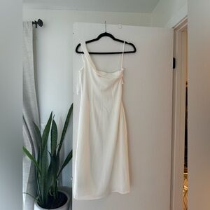 Revolve - superdown - new with tags asymmetrical one shoulder dress white